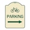 Signmission Bicycle Symbol Parking Right Arrow Heavy-Gauge Aluminum Architectural Sign, 24" x 18", TG-1824-24315 A-DES-TG-1824-24315 - alternate 1
